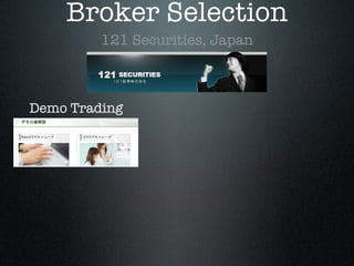 Broker Selection
121 Securities, Japan
Demo Trading
 