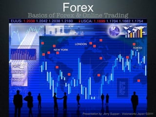 Forex Trading
Basics of Forex & Online




             Presentation by: Jerry Suppan - Visionworks Japan ©2011
 