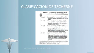 CLASIFICACION DE TSCHERNE
Cirugía Ortopédica de Campbell, 10 ma edición
 