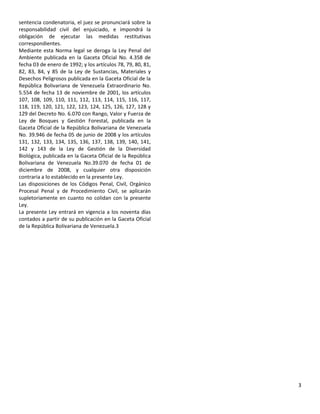 Reforma de la ley penal del ambiente en venezuela | DOCX