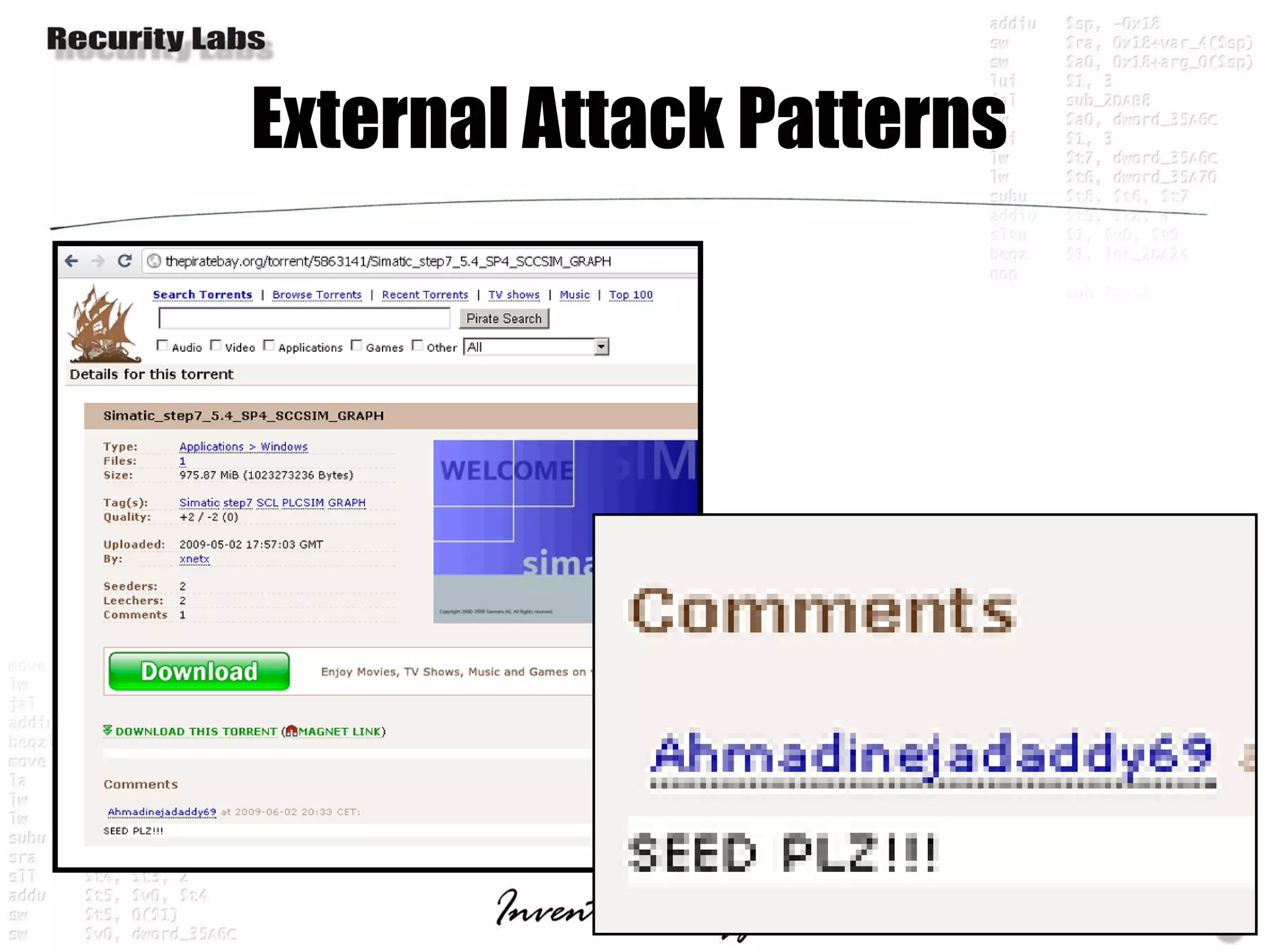 External Attack Patterns
 