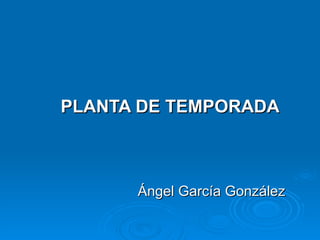 PLANTA DE TEMPORADA Ángel García González 