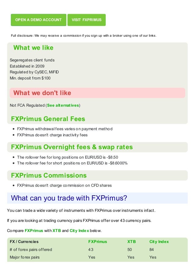 Fxprimus Broker Review - 