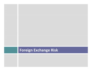 Foreign 
Exchange 
Risk 
 