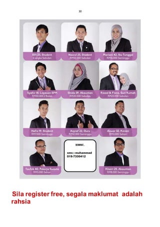 30
Sila register free, segala maklumat adalah
rahsia
 
