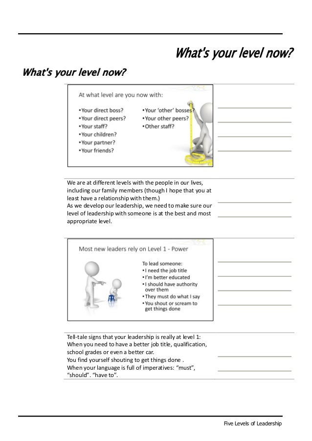 5 Levels Of Leadership Worksheets