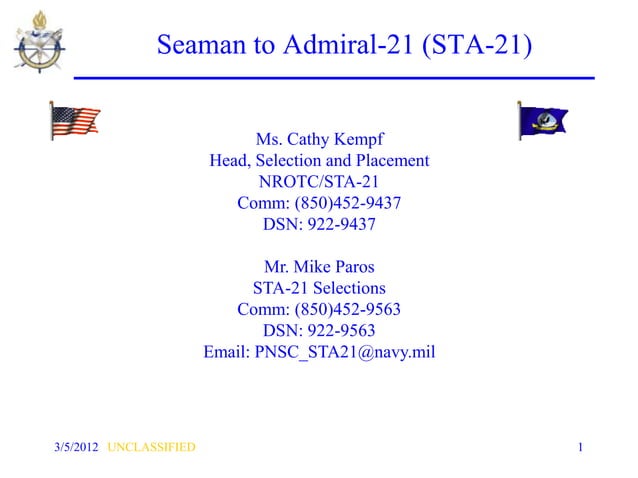 STA-21 OFFICERS PROGRAM Fy 12 fleet-brief | PPT