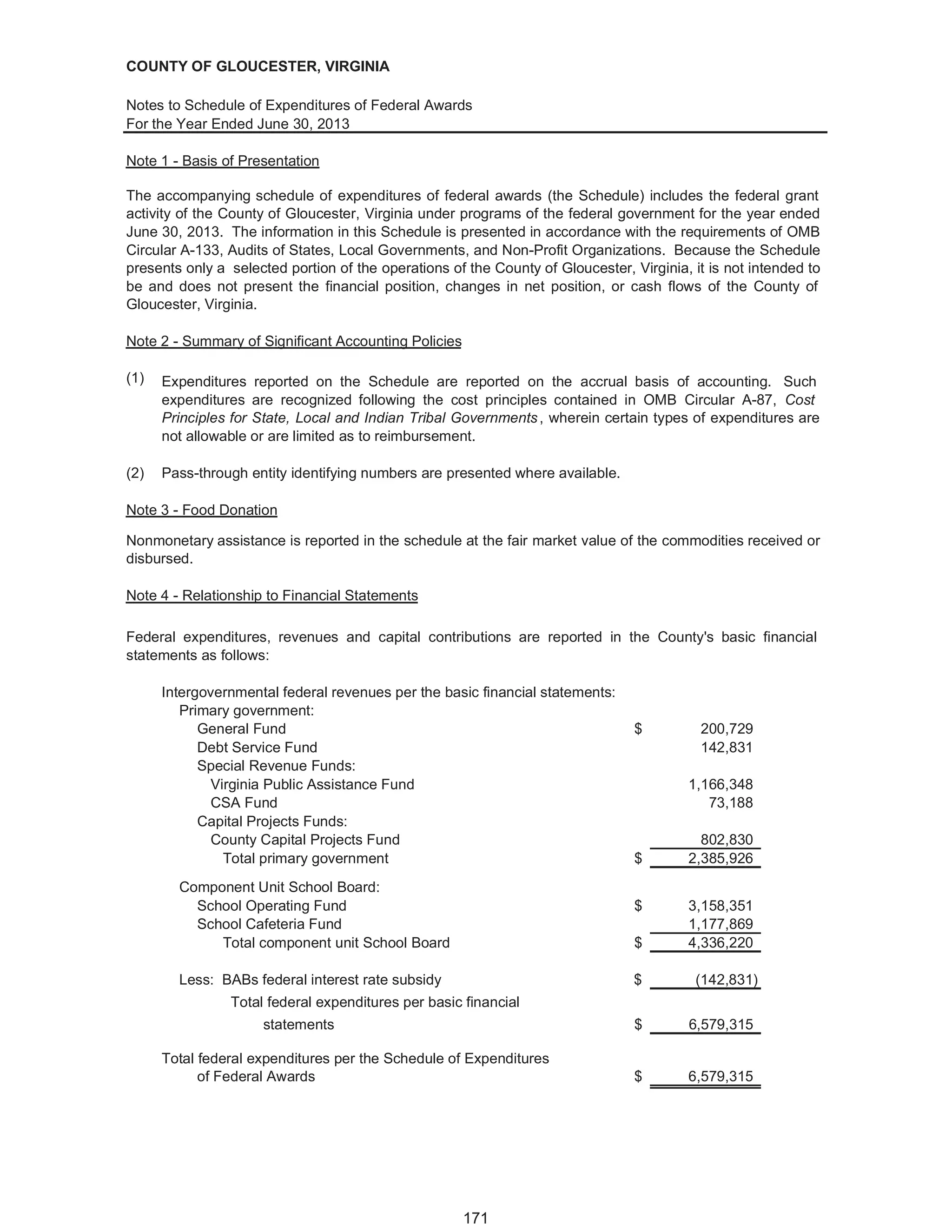 Gloucester, VA, Fy 2013 comprehensive annual financial report