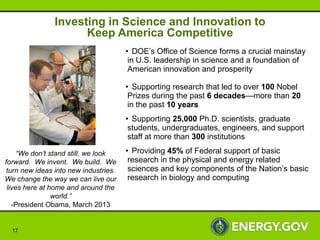 FY 2014 Budget Request:
         Office of Science




17
 