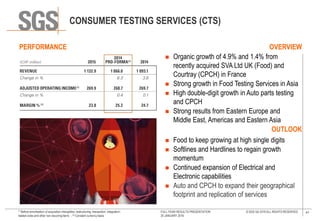 Sgs Overview SGS 2015 Full Year Results Presentation | PDF