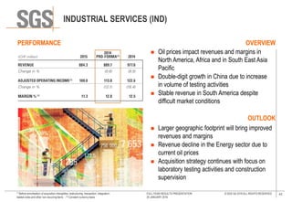 Sgs Overview SGS 2015 Full Year Results Presentation | PDF