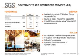 Sgs Overview SGS 2015 Full Year Results Presentation | PDF
