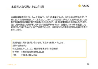 ? SMS CO., LTD.
YϤʽ票??(¡)IˤĤơˤFڤ趨
˻ŤչˤĤƤ?Ƥޤ20199?30?FڤˤƵ
礬ȡÿܤ˻Ťɤ줿ΤǤꡢꥹҪयǤޤ
äƽչȽYʤԤޤΤǡϤ
s뤳ȤϤǤʤȤ˳ФޤϤ¤؟
ؓޤ
hݤv뤪Ϥ碌ϡӛޤǤޤ
Ϥ碌:
ʽ票?? Uӹ ؔ󻭲
e-mail : irinfo@bm-sms.co.jp
TEL : 03-6721-2403
YϤȡQϤΤע
62
 