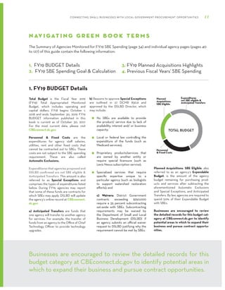 12 2019 GREEN BOOK (SBE OPPORTUNITY GUIDE)
Priorities specific to a fiscal year;
Overall budget increases and decreases, s...