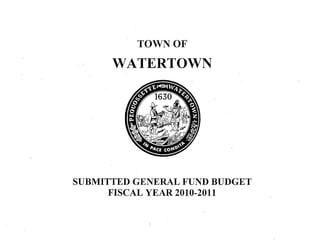 Watertown, MA FY 2011 general fund budget