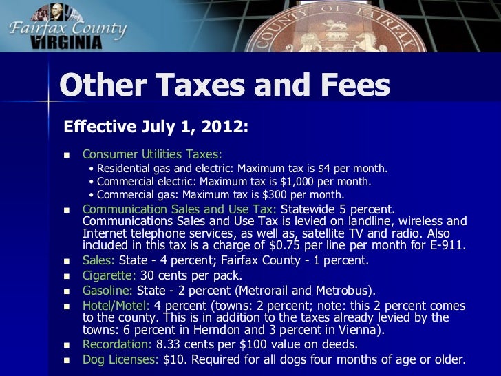2013 Tax Facts General Information about Fairfax County Taxes