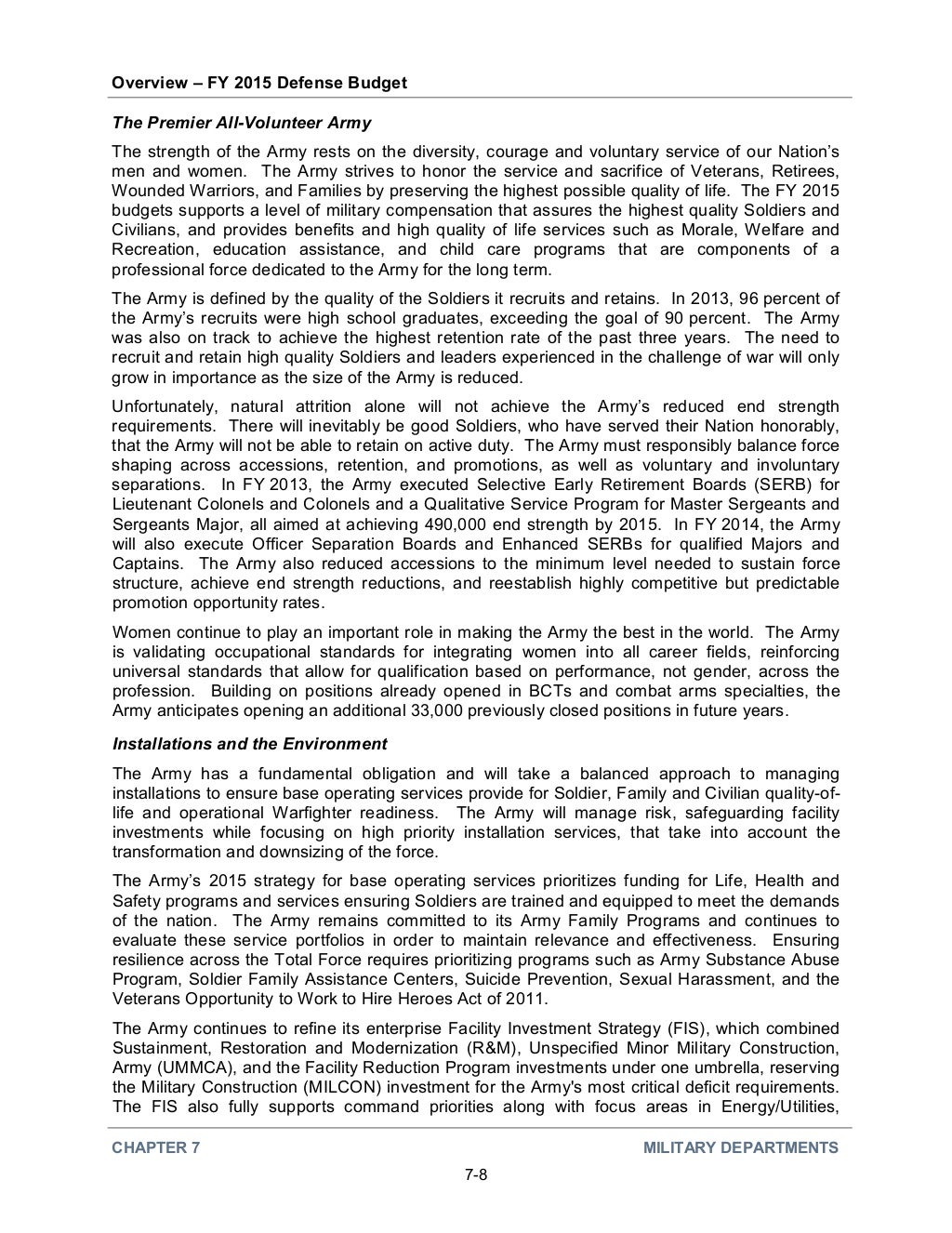 FY2015 DoD Budget Request Overview March 4 2014