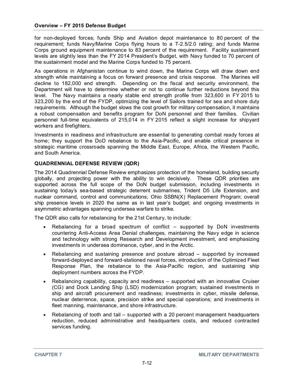 FY2015 DoD Budget Request Overview March 4 2014