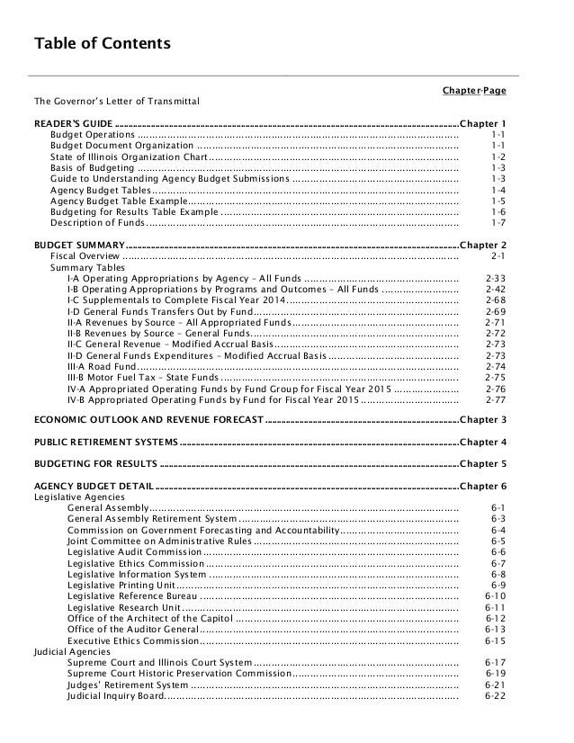 Fiscal Year 2015 Illinois Operating Budget Book