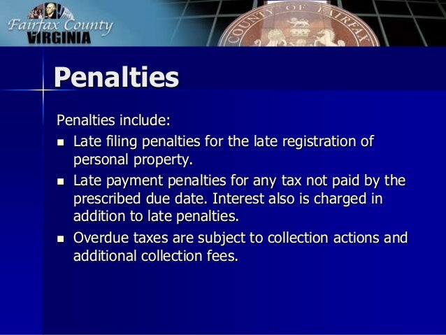 Fairfax County Personal Property Tax >> FY 2015 Tax Facts Fairfax County Personal Property Tax >> FY 2015 Tax Facts
