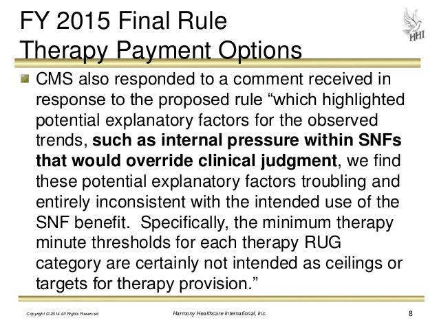 SNF Guide To FY2015 PPS Final Rule & October 1st RAI User's Manual Up…