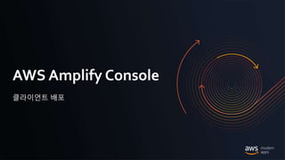 © 2020, Amazon Web Services, Inc. or its Affiliates.
AWS Amplify Console
클라이언트 배포
 