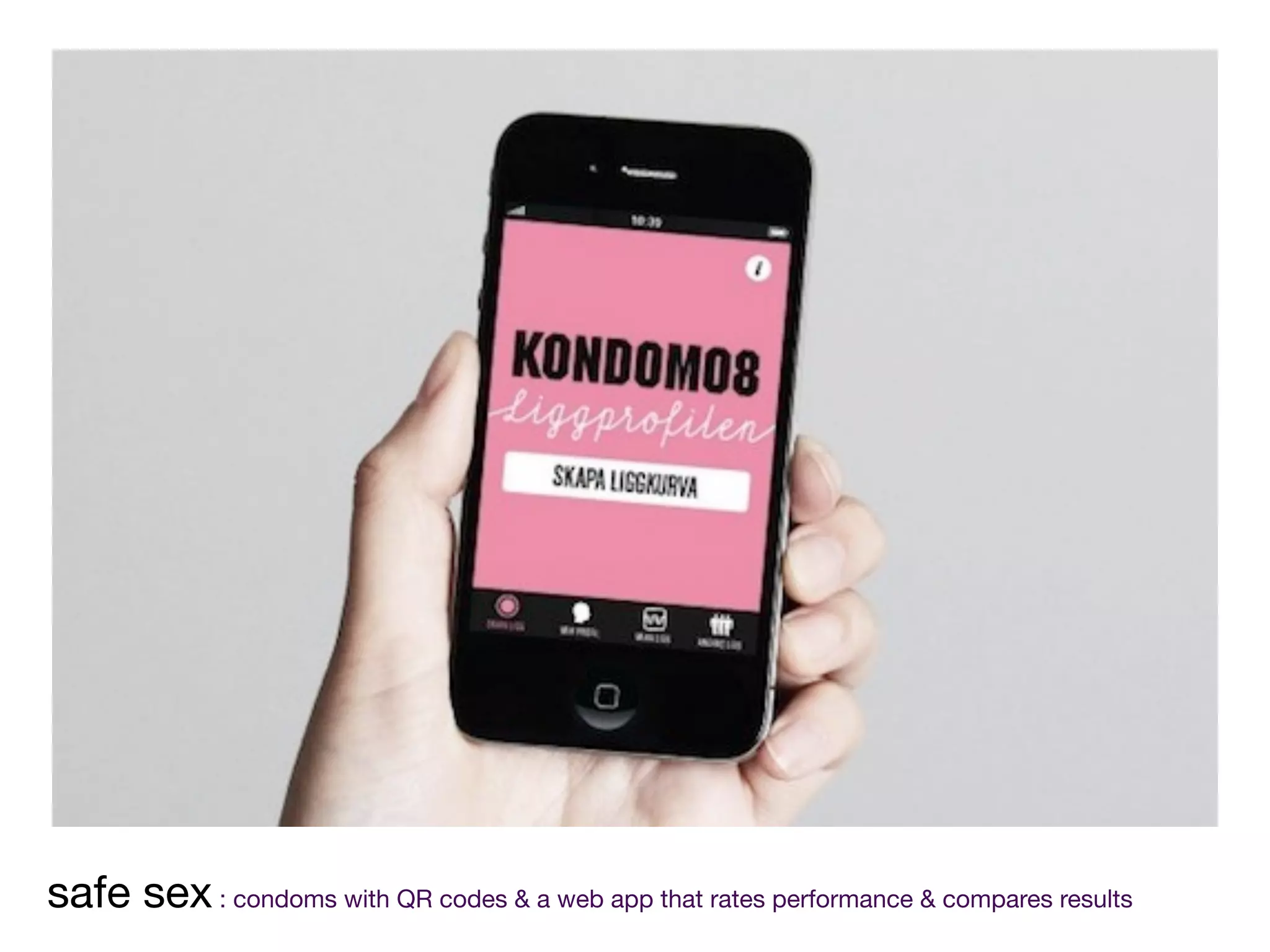 safe sex : condoms with QR codes & a web app that rates performance & compares results
 