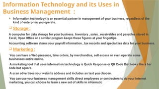 FY bms ch1.pptx INFORMATION TECHNOLOGY IN BUSINESS MANAGEMENT | PPTX ...