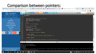 Comparison between pointers:
 