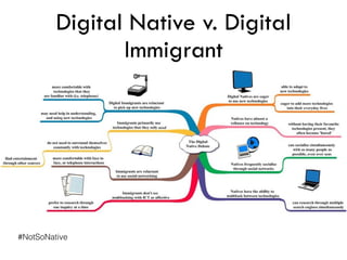 Digital Native v. Digital
Immigrant
#NotSoNative
 