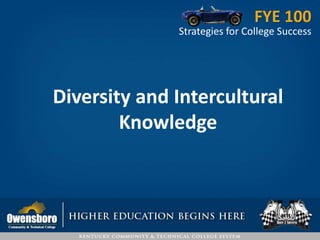 Diversity and Intercultural
Knowledge
FYE 100
Strategies for College Success
 