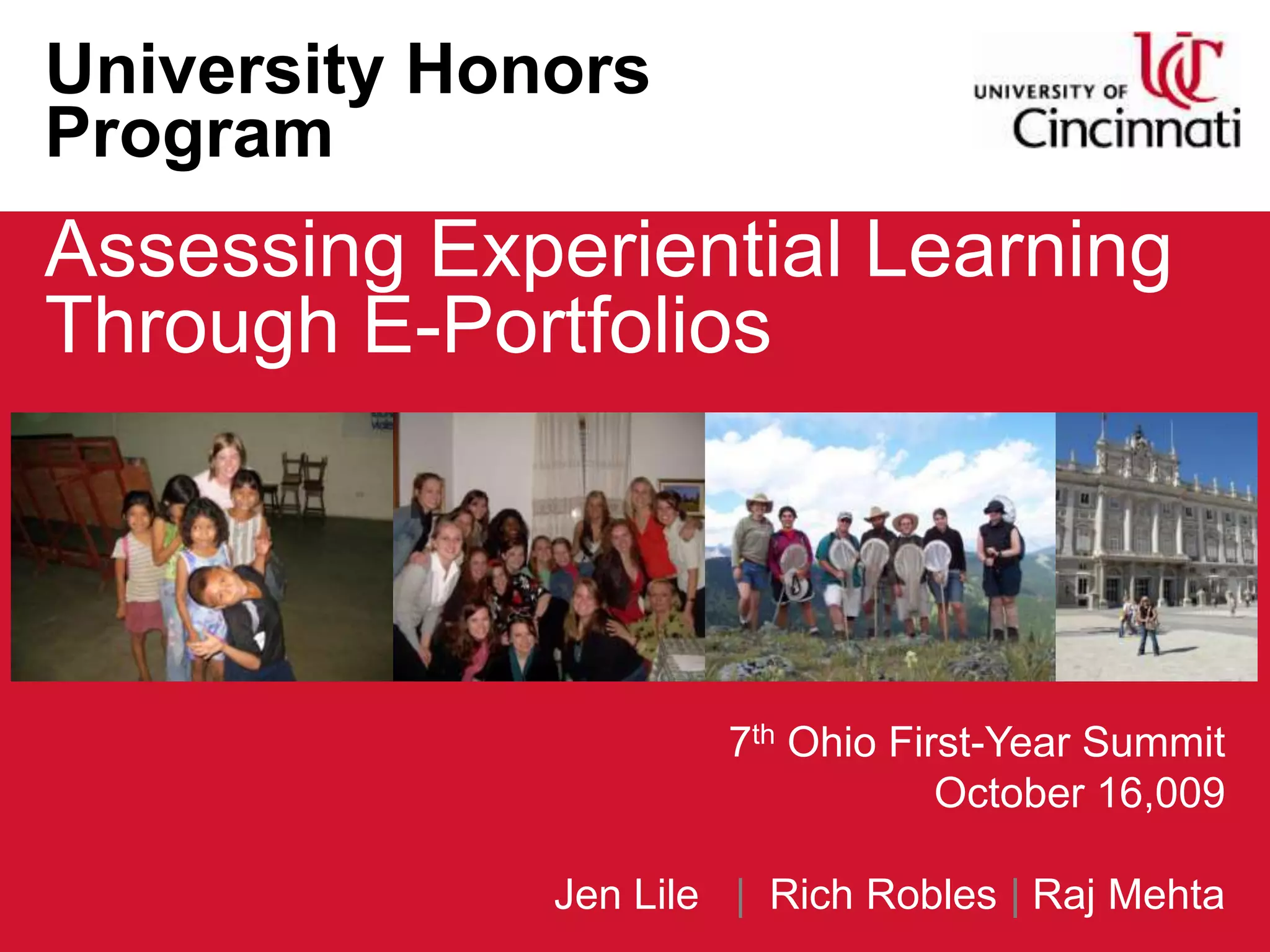 Assessing Experiential Learning Through E Portfolios Pptx