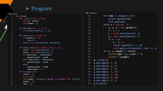 Minimum Spanning Tree using Kruskal's Algorithm | PPTX