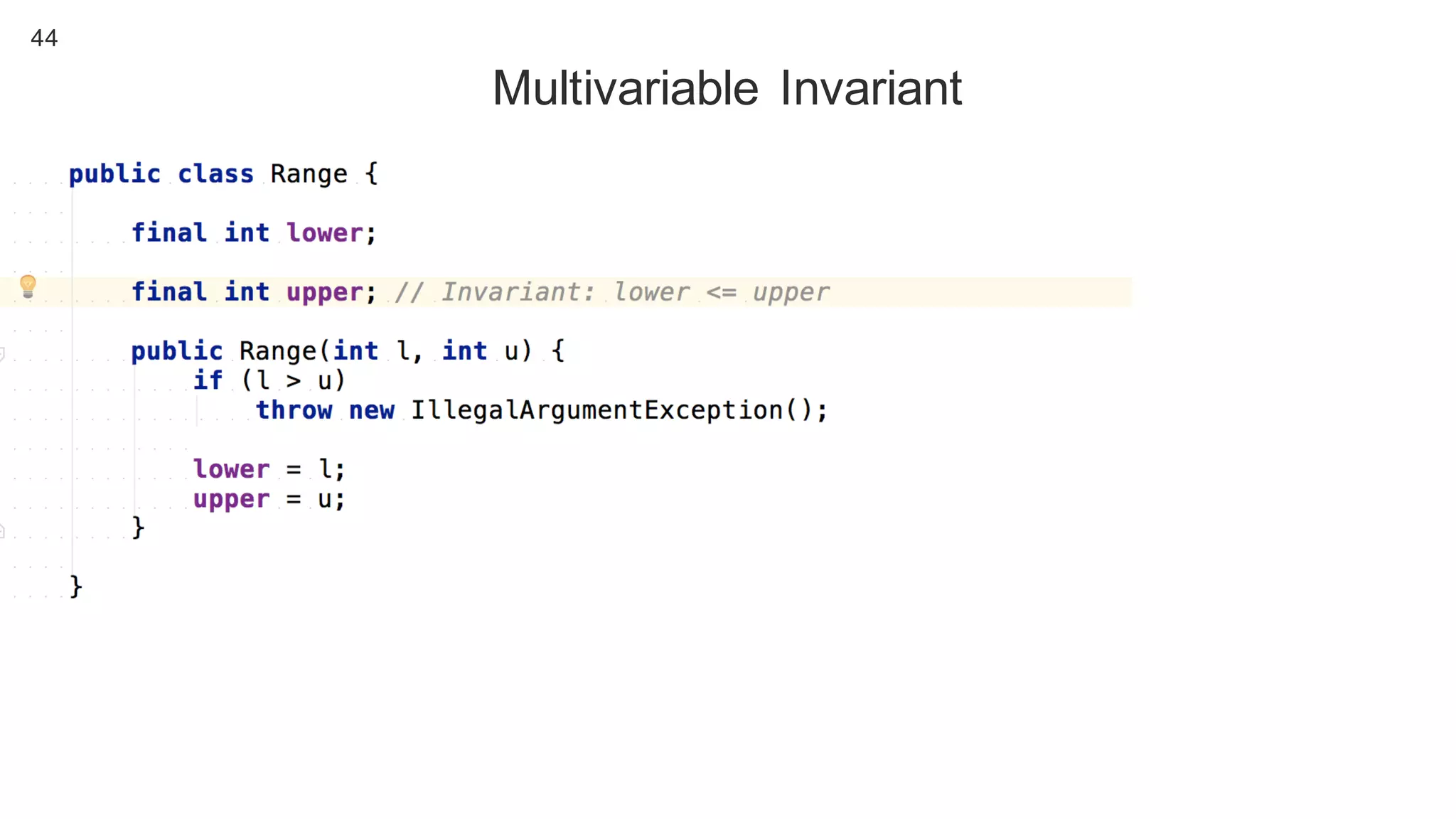 44
Multivariable Invariant
 