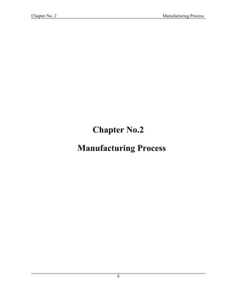 Chapter No. 2 Manufacturing Process
9
Chapter No.2
2 Manufacturing Process
 
