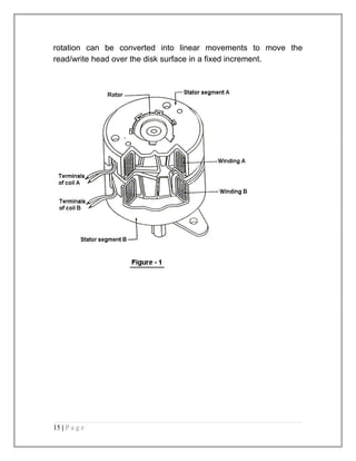 rotation can be converted into linear movements to move the 
read/write head over the disk surface in a fixed increment. 
15 | P a g e 
 