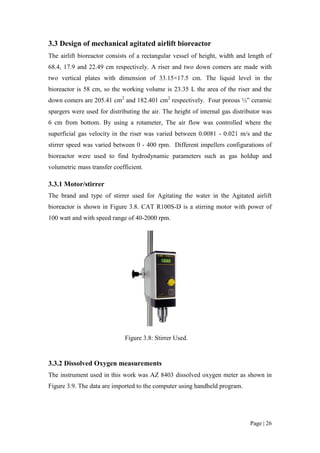 Fyp measurement of volumetric mass transfer coefficient | PDF