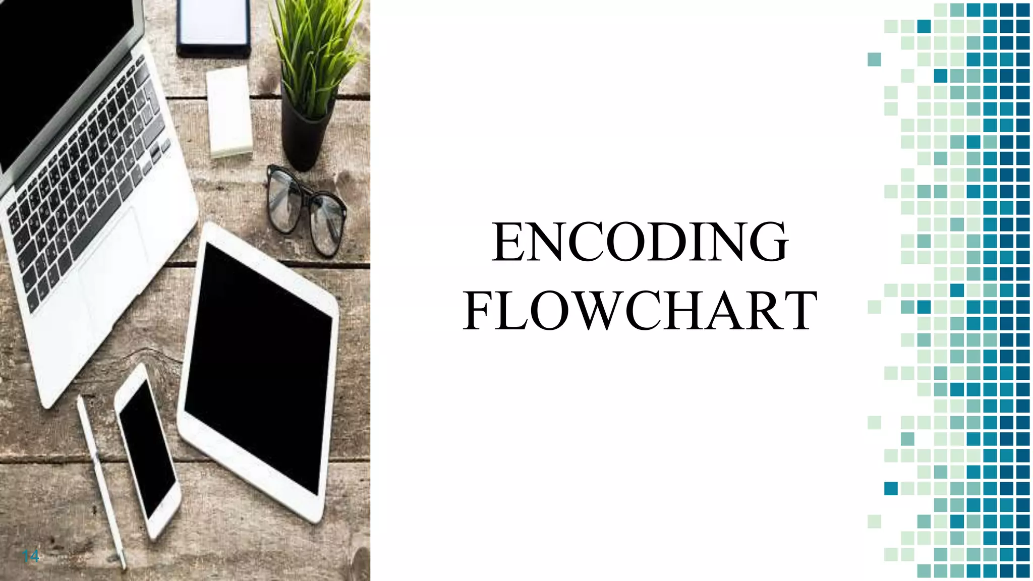 ENCODING
FLOWCHART
14
 