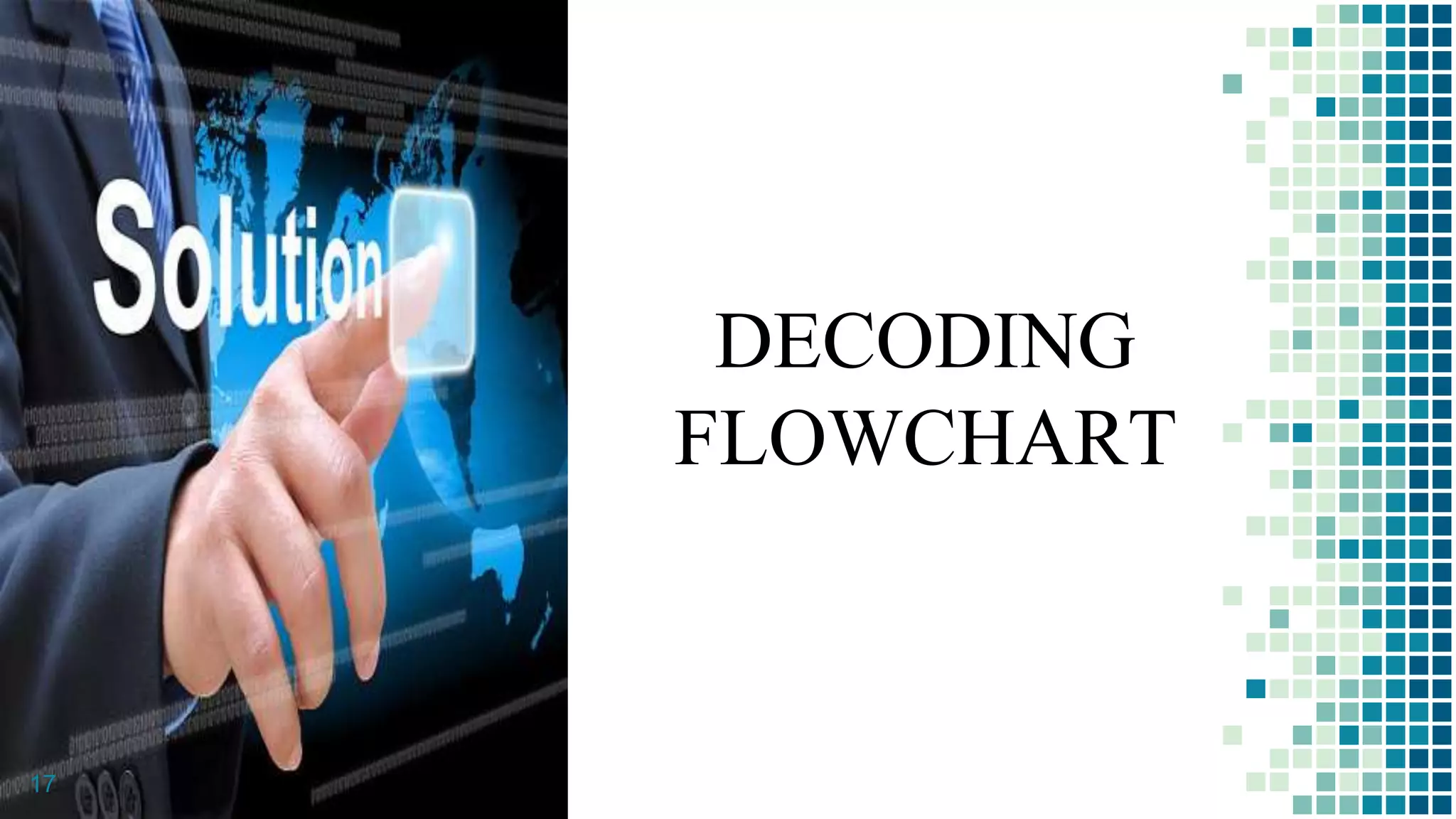 DECODING
FLOWCHART
17
 