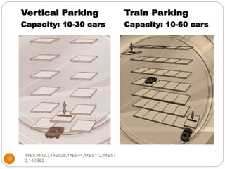 Vertical Parking
Capacity: 10-30 cars
Train Parking
Capacity: 10-60 cars
14ES38(GL),14ES28,14ES44,14ES112,14ES7
2,14ES6210
 