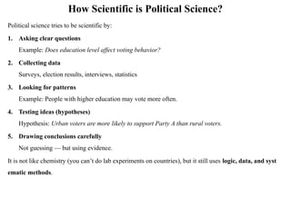Politics, Political Science and Philosophy of Social Science | PPTX