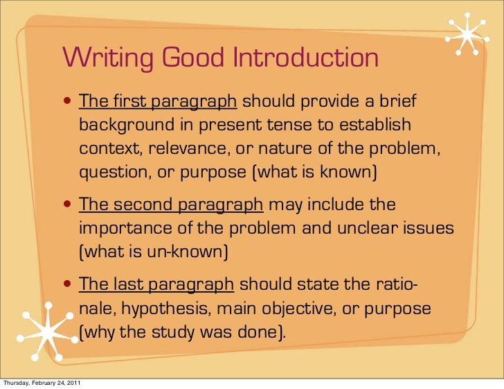 Guide in making an introduction in thesis