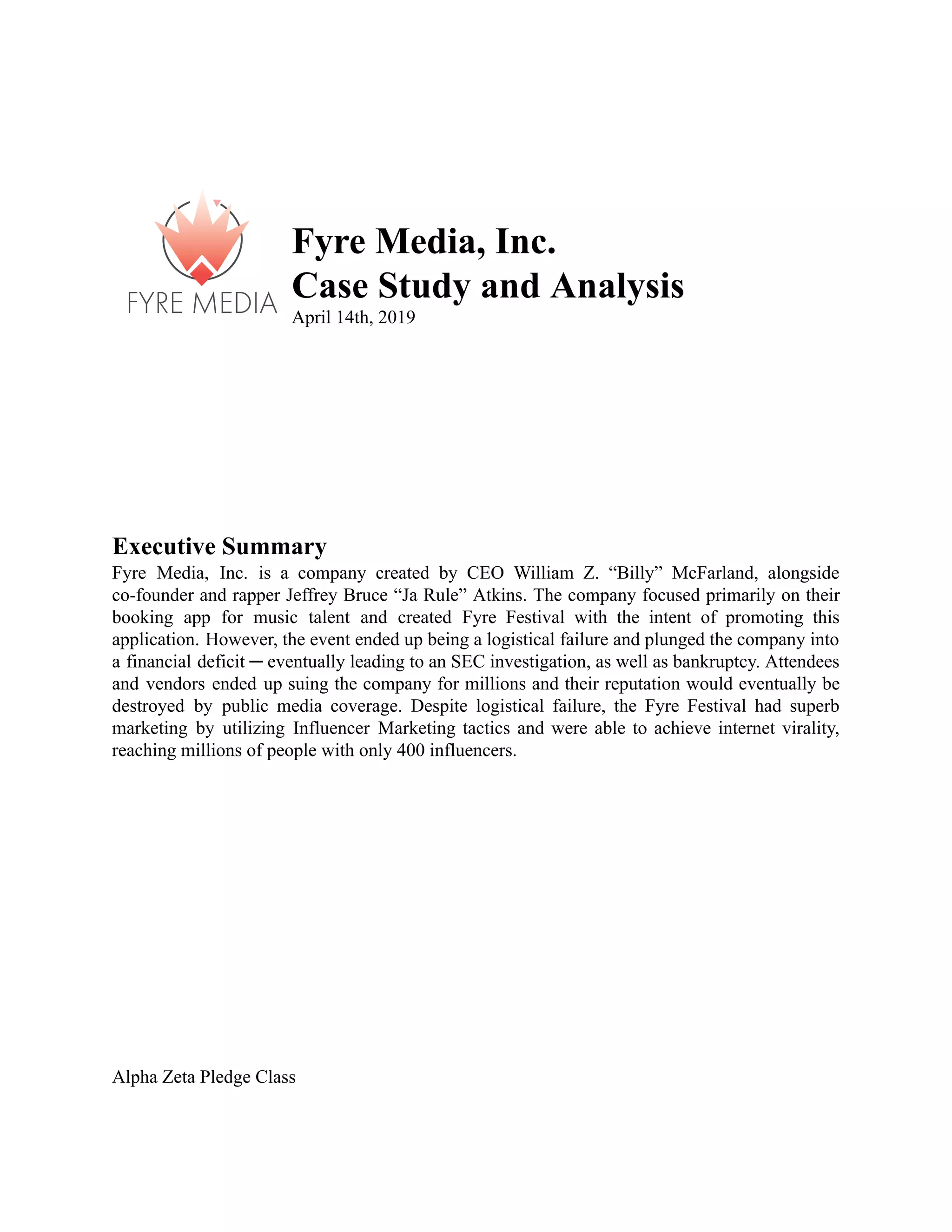 Fyre Case Study | PDF