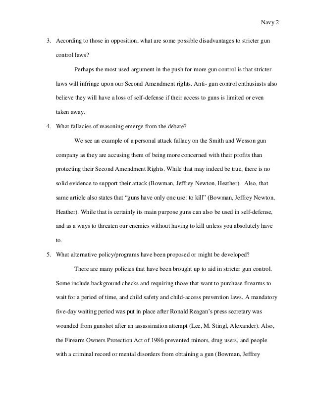 Fys gun control questions