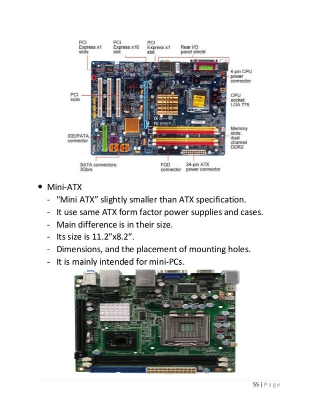 inside of the computer what determines the physical size of a power supply and the placement of screw holes