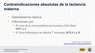 Lactancia Materna: Contraindicaciones absolutas y relativas. Dra. Xiomara Delgado