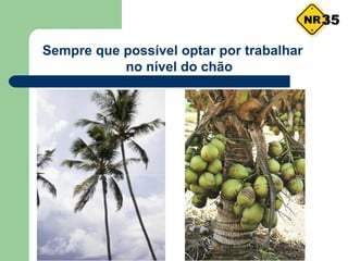 Sempre que possível optar por trabalhar
no nível do chão
35
 