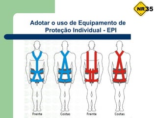 Adotar o uso de Equipamento de
Proteção Individual - EPI
35
 