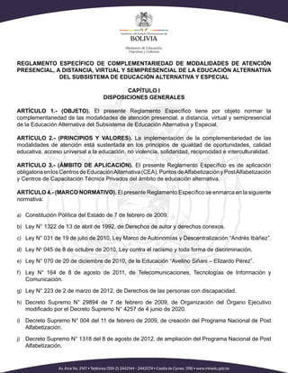 REGLAMENTO ESPECÍFICO DE COMPLEMENTARIEDAD DE MODALIDADES DE ATENCIÓN
PRESENCIAL, A DISTANCIA, VIRTUAL Y SEMIPRESENCIAL DE...