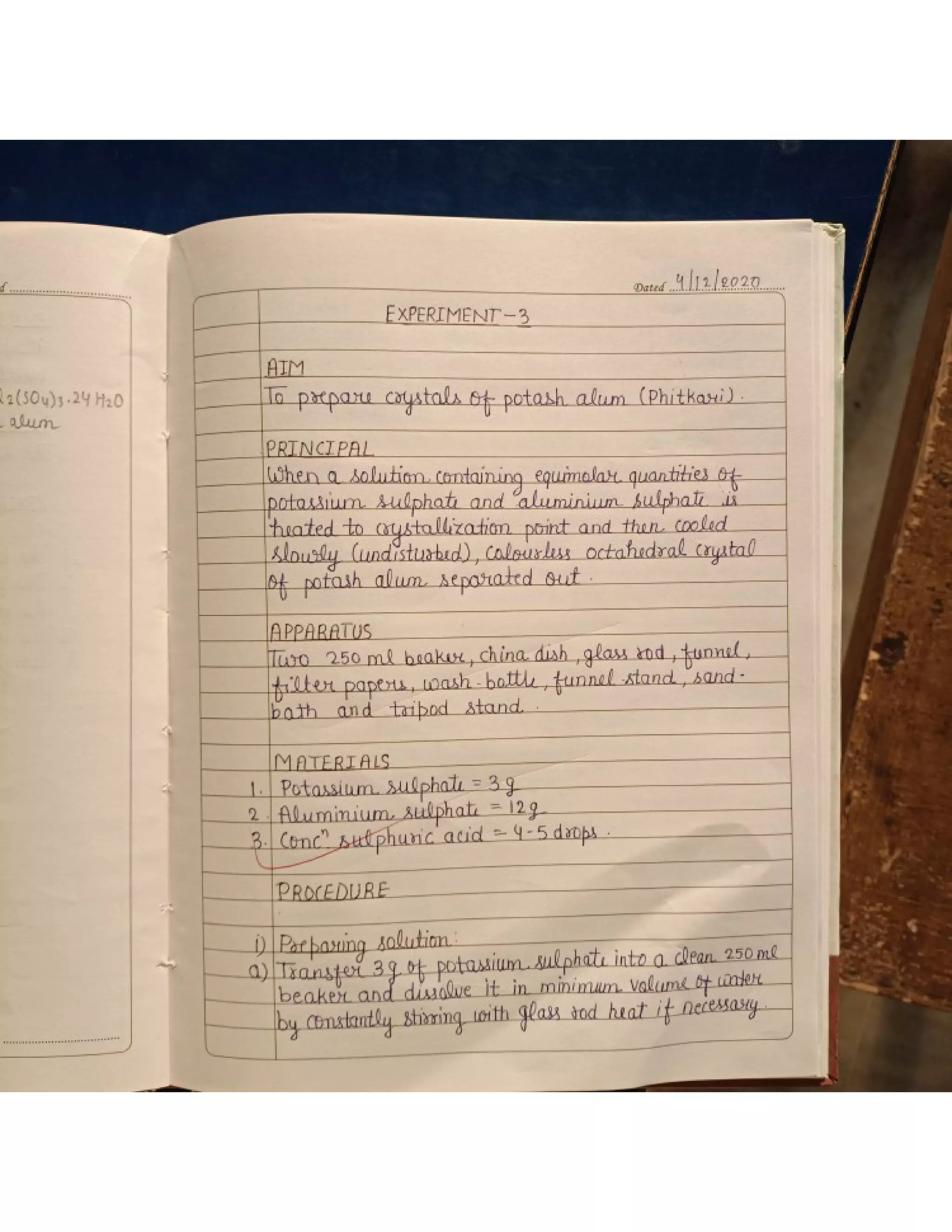 Cbse class 12 Chemistry practical file/record 2021-22